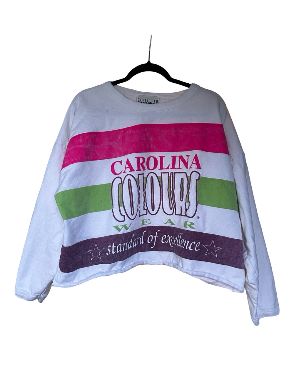 Vintage 90s Carolina Colours Wear Colorblock Crewneck Sweatshirt 3X Made in USA